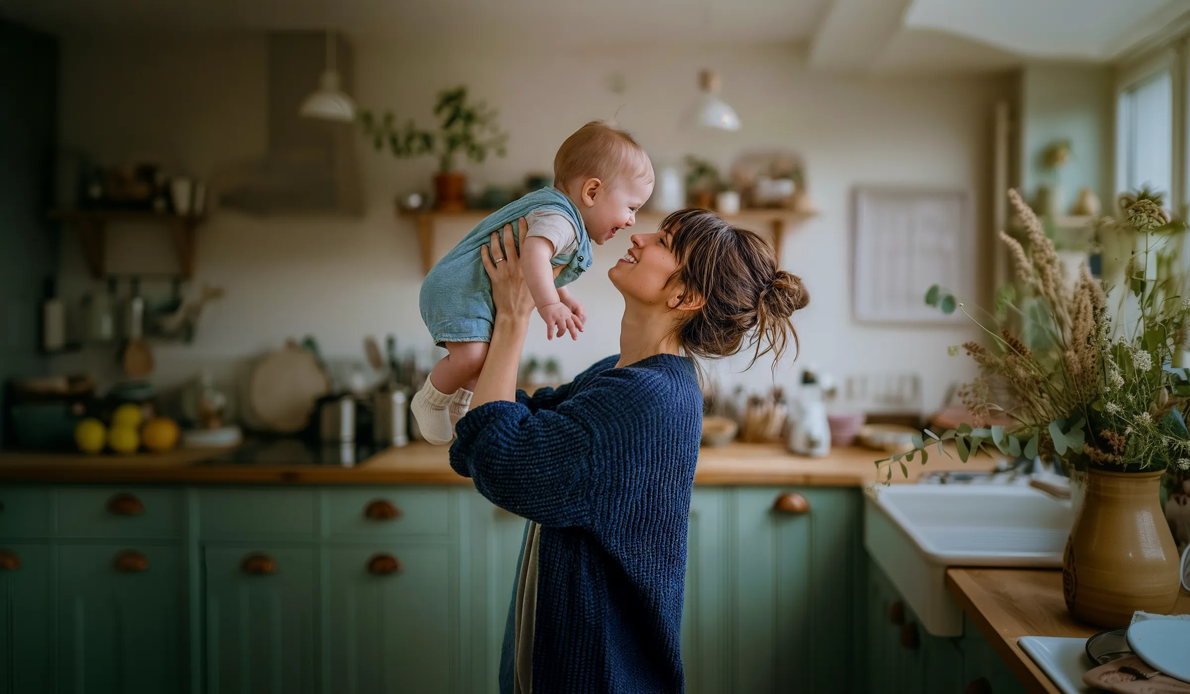 Mama mit Baby schwingen