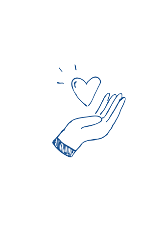 Hand-hält-Herz